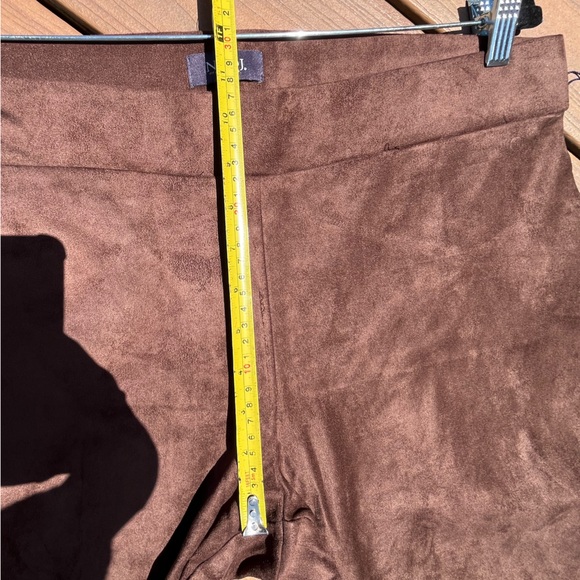 NWT NYDJ Faux suede basic Leggings, chocolates/brown, 12P - Picture 10 of 11